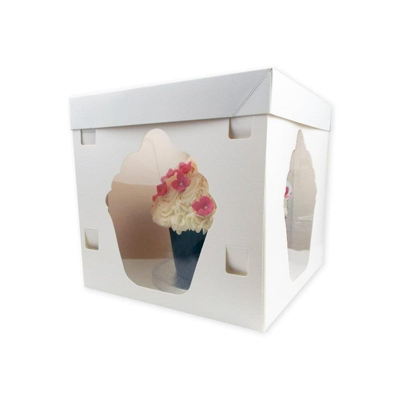 White 10" Luxury Satin Finish Giant Cupcake Box