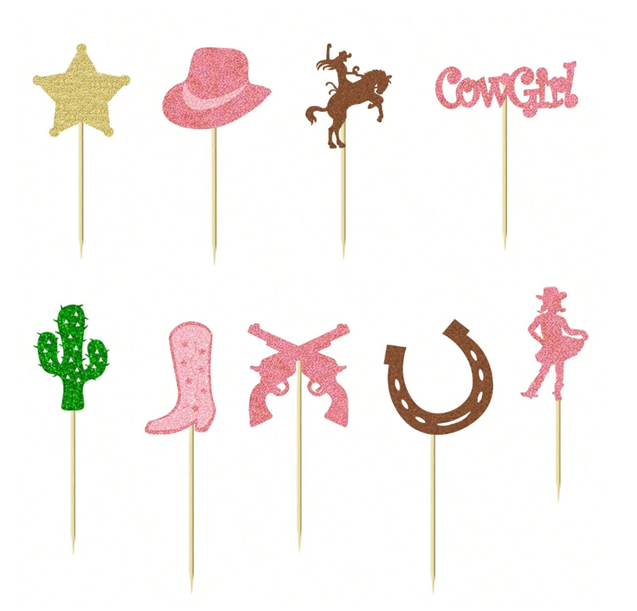 Cowgirl Cupcake Toppers 9pc