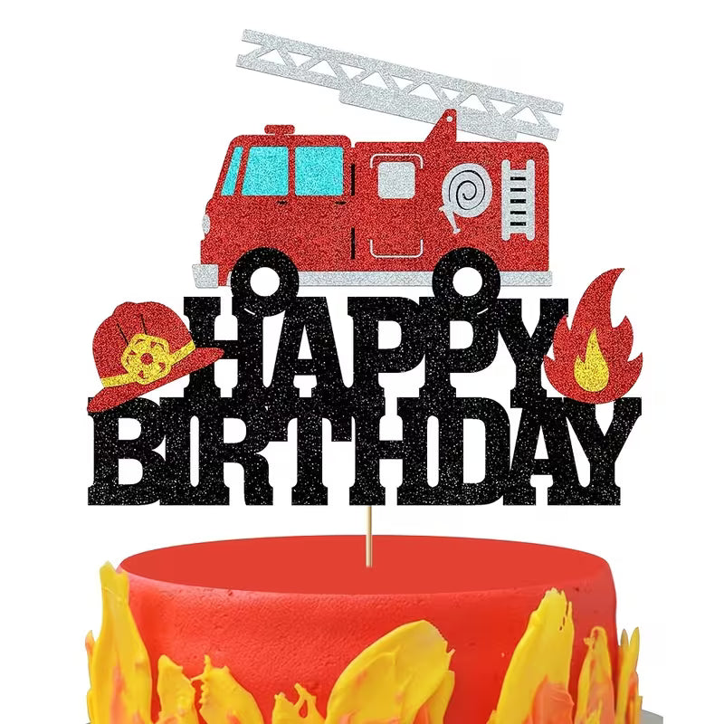 Fire Engine Birthday Topper