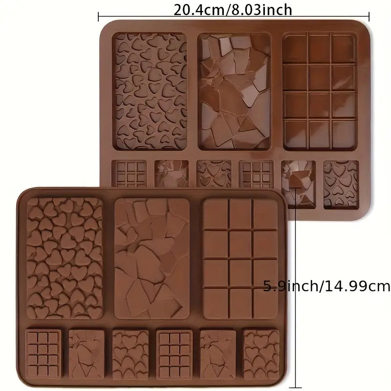 Silicone Mould Chocolate Bars 9 Mixed