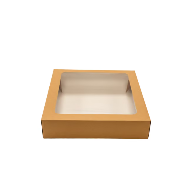 Kraft Brown Apple Tart Box With Window 203x203x38mm