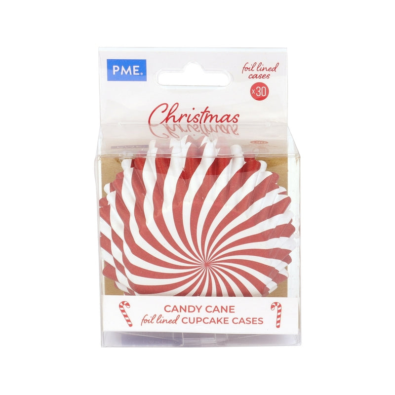 Candy Cane Foil Lined Cupcake Cases x 30