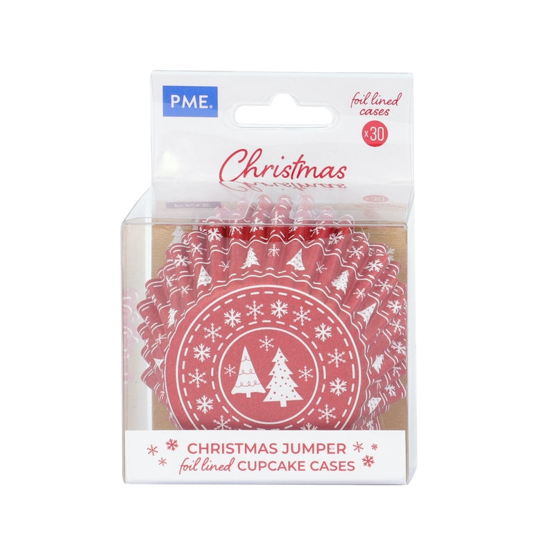 Christmas Jumper Foil Lined Cupcake Cases x 30