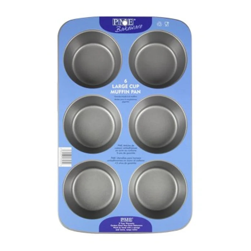 PME Non Stick 6 Cup Extra Large Muffin Pan - (31.3 x 21.7 x 4cm / 12.3 x 8.5 x 1.6”)
