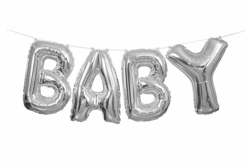 Baby Balloon Banner Pink, Blue or Silver