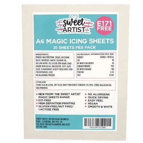 A4 Sweet Artist Magic Edible Icing Sheets Pk/25