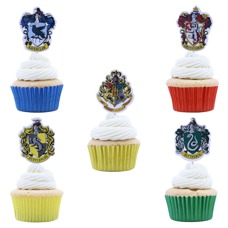 Harry Potter Cake Toppers, Pack of 6, Hogwarts Crests