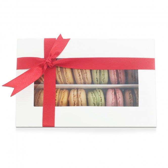 12 Luxury Satin White Macaron Box With Sleeve