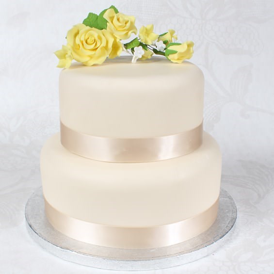 Gum Paste Spray Yellow Rose 145mm