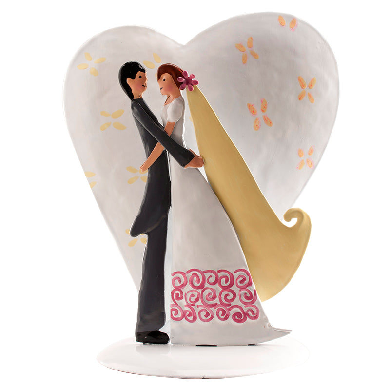 Metal Wedding Heart Couple 18cm