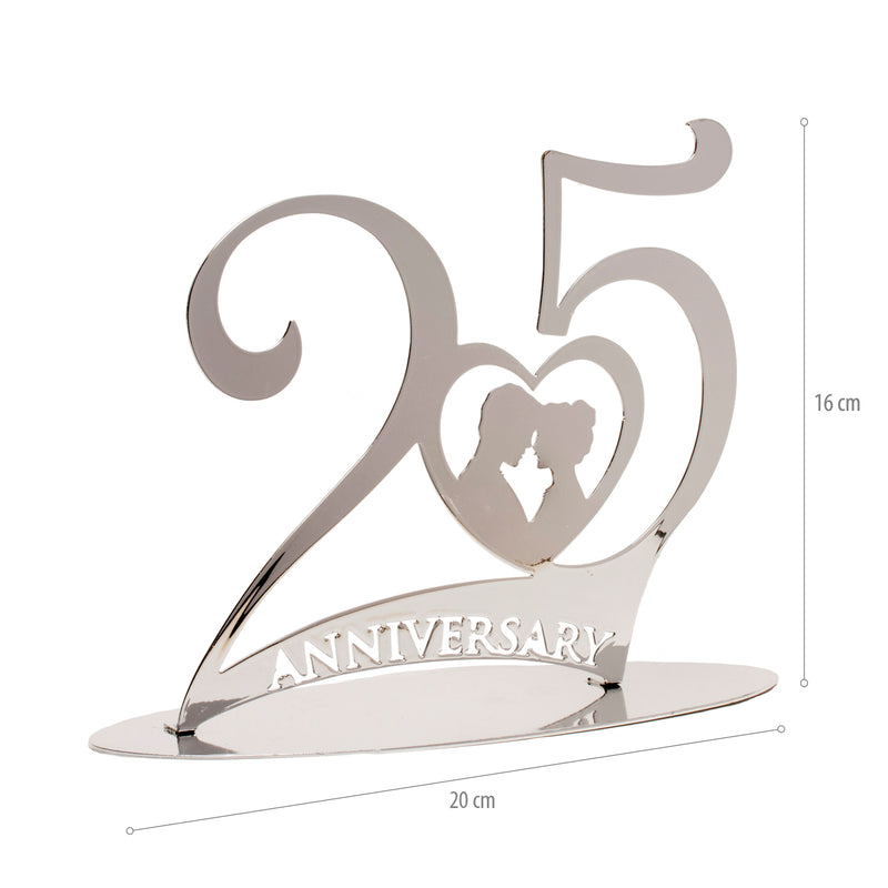 Metal 25th Anniversary Topper 8" x 6.3"