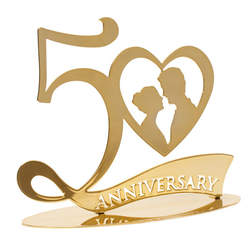 Metal Gold 50th Anniversary Topper 8" x 6.3"