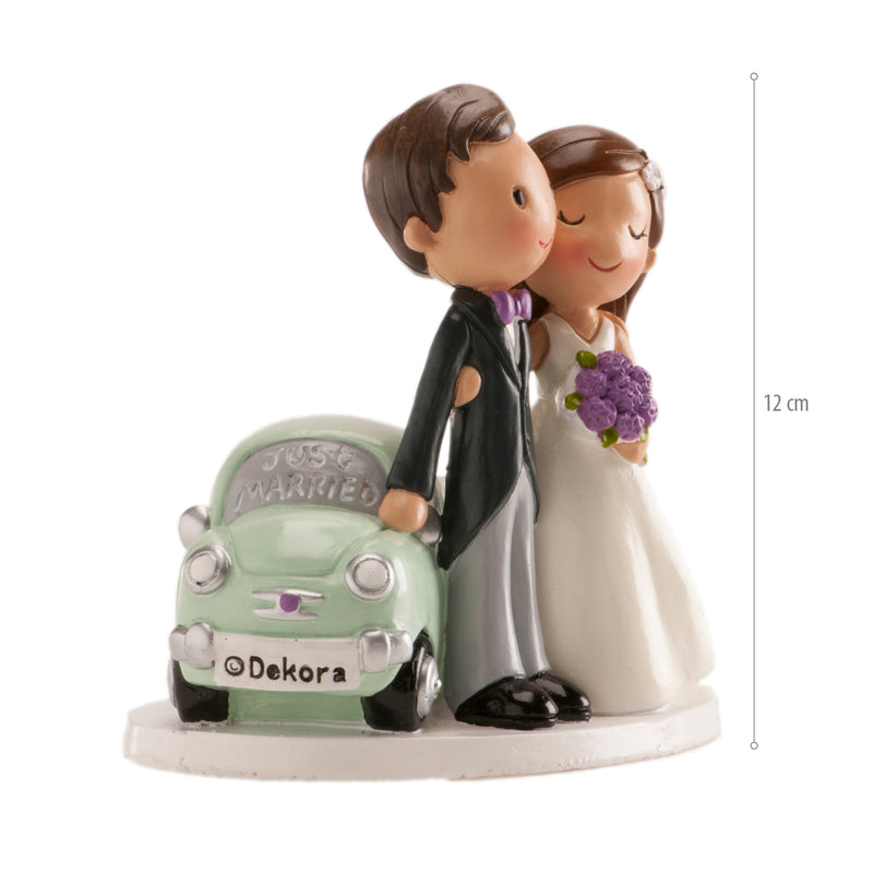 Just Married Car Couple 12cm