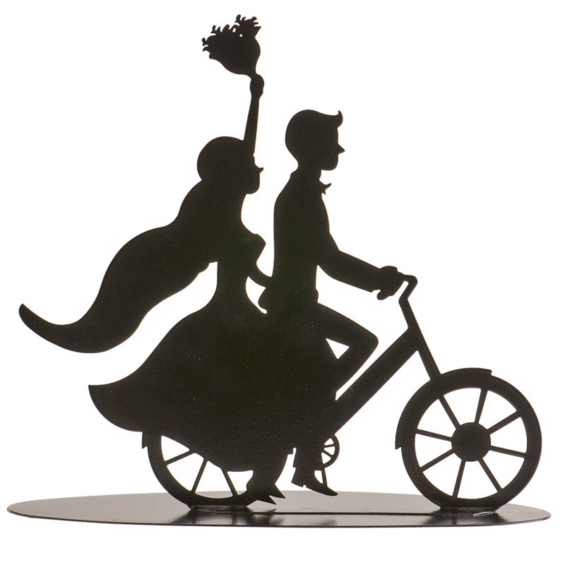 Metal Black Bike Couple 18cm