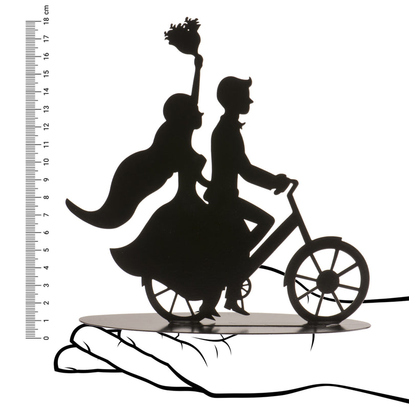 Metal Black Bike Couple 18cm