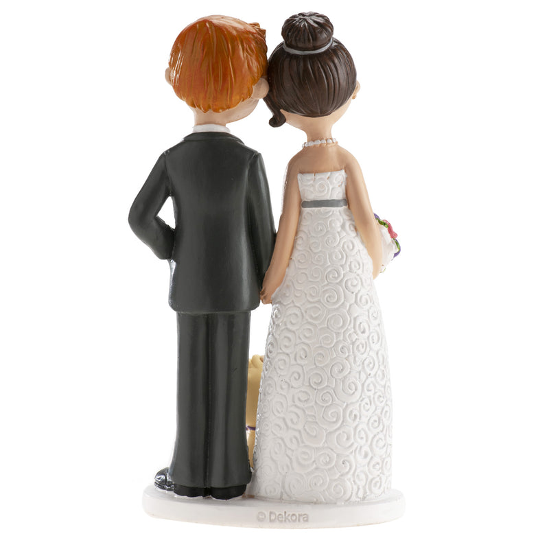 Wedding Couple & Dog 16cm