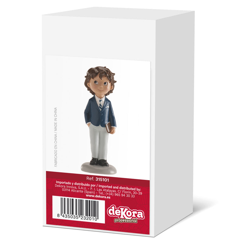 Dekora Resin Communion Boy - Blue Suit  5.4"