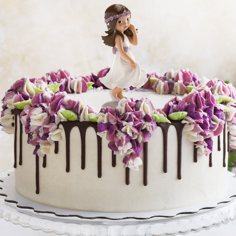 Dekora Resin Communion Girl Violet Bow 6"