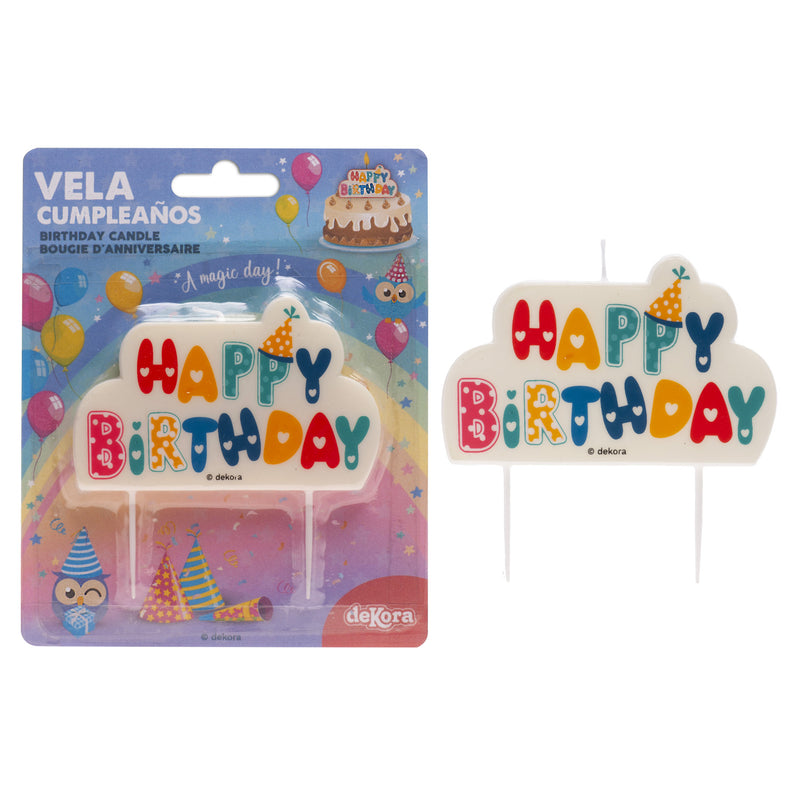 Happy Birthday Candle 10cm x 6cm
