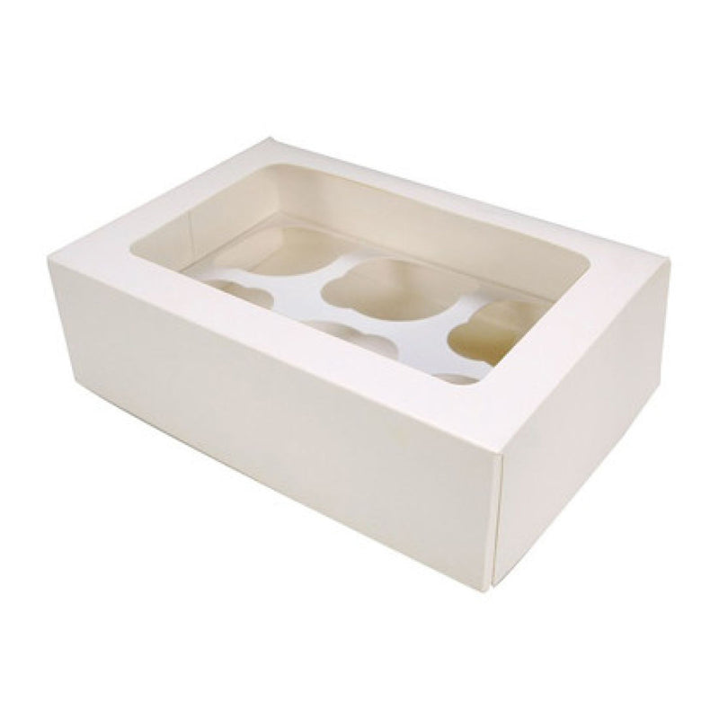 6 Cupcake Box White
