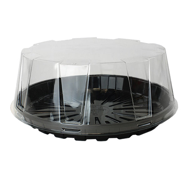Gateau Cake Dome With Black Base + Clear Lid 4" Deep