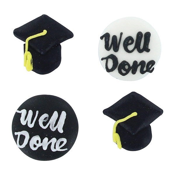 Graduation Sugar Decorations - 12pc