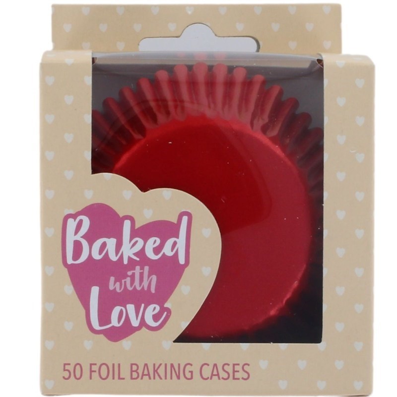 BWL - Red Foil Baking Cases -50mm - 50 Pack