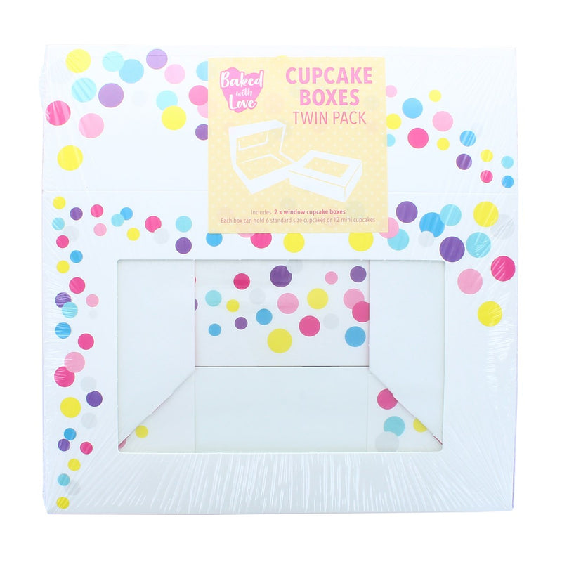 6 Full/Mini 12 Insert Cupcake Box - Confetti Twin Pack