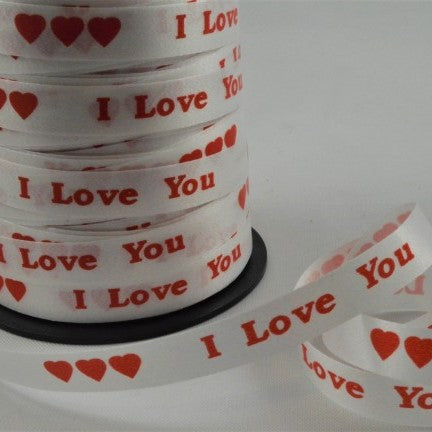I Love You Curling Ribbon 10mm x 100mt