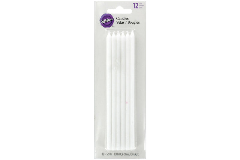 Wilton : White Long Birthday Candles