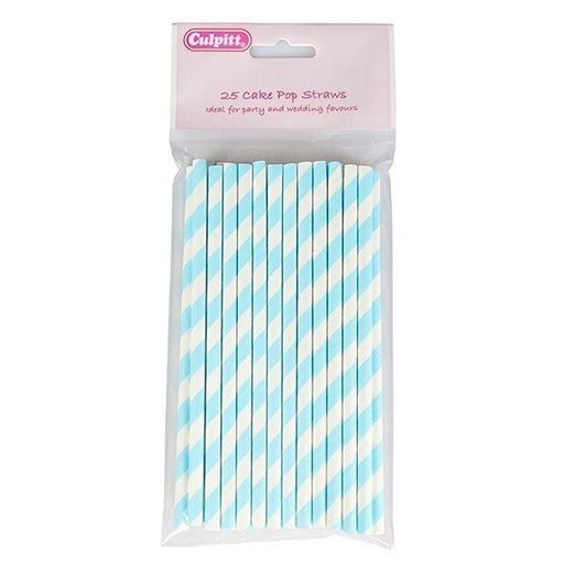 Cake Pop Sticks - Blue Candy Stripe 25 piece - Bakeworld.ie