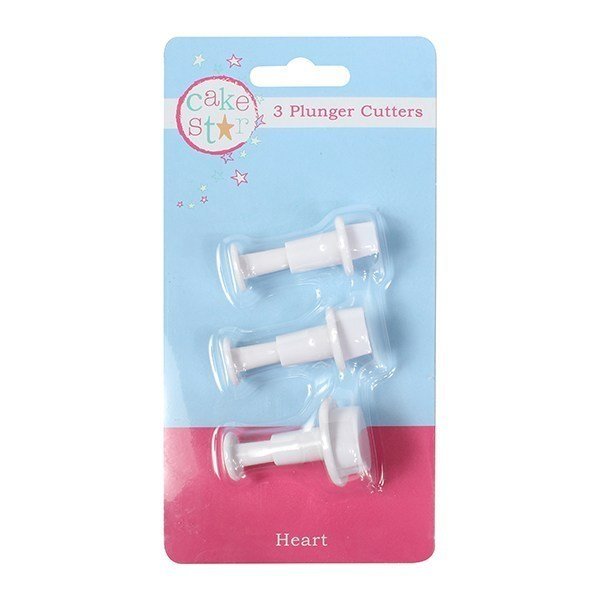 Cake Star Plunger Cutter Heart 3 piece - Bakeworld.ie