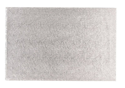 14'' x 12''  Cake Board Oblong Silver Fern - Bakeworld.ie