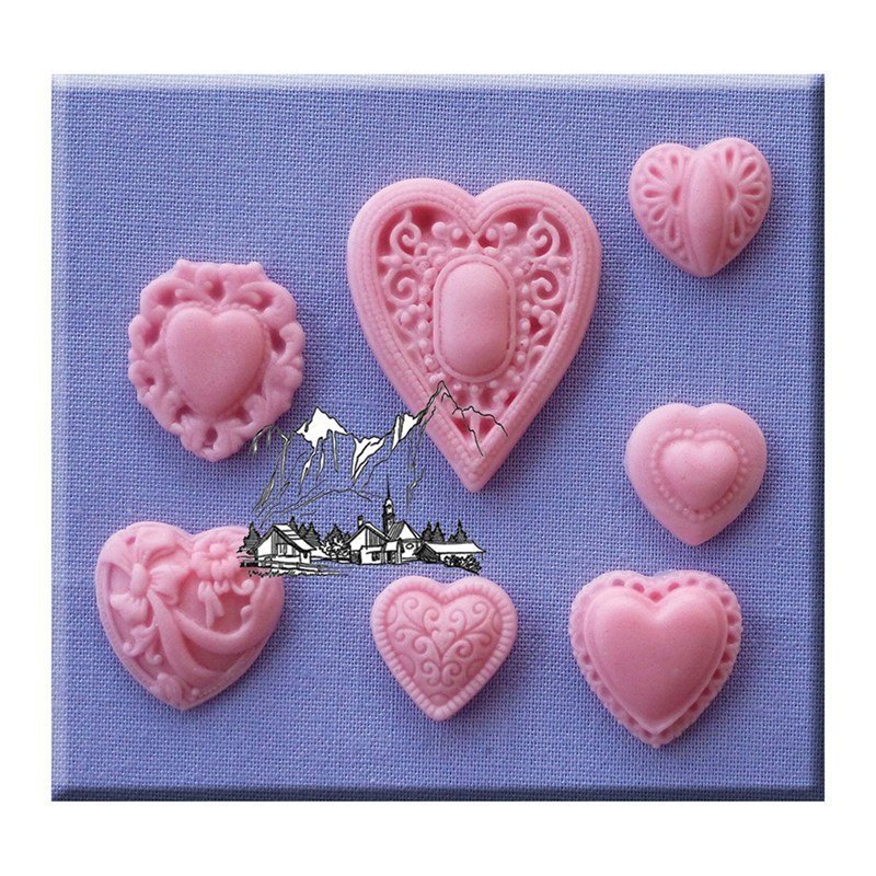 Alphabet Moulds - Patterned Hearts - Bakeworld.ie
