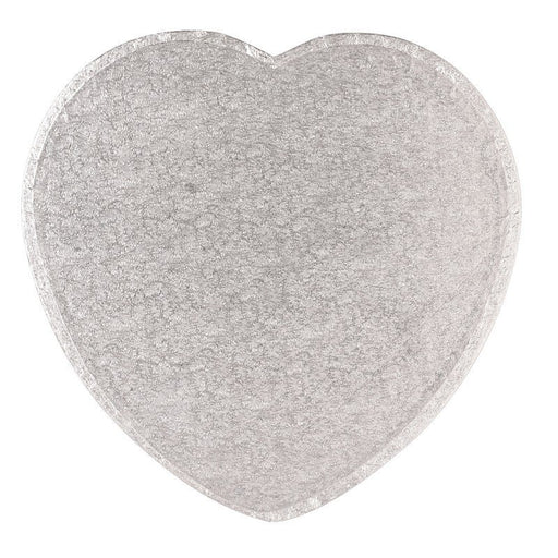 10'' (254mm) Cake Drum  Heart Silver Fern - Bakeworld.ie