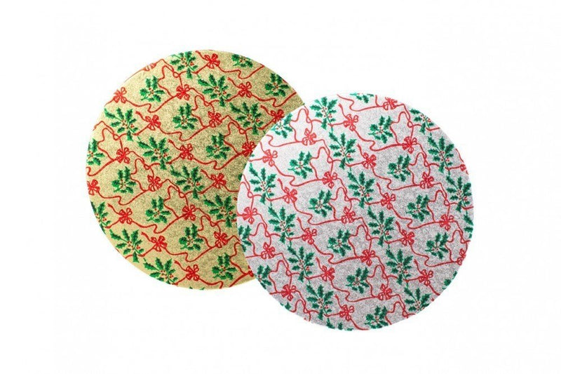 8'' Xmas Round Turn Edge Cake Cards (3mm) - Bakeworld.ie