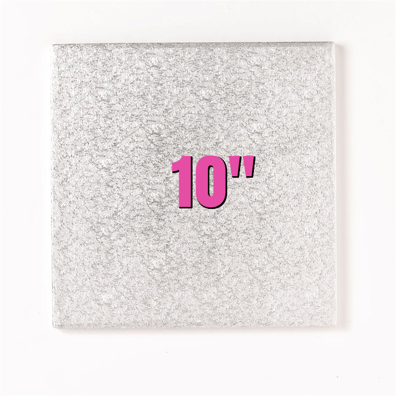 10" Square Silver Cake Drums - Bakeworld.ie