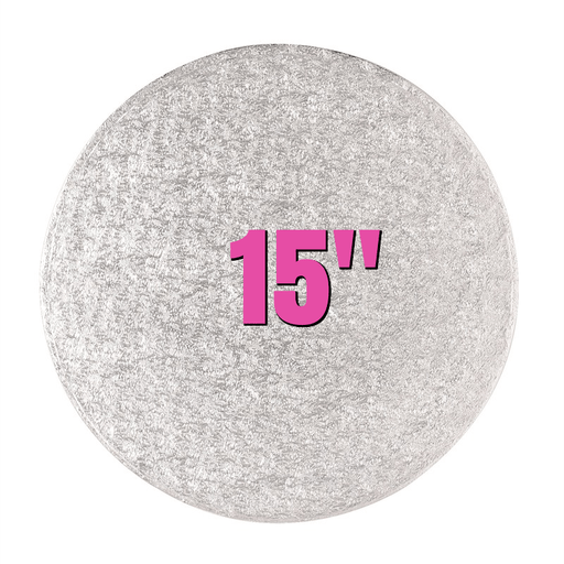 15" Round Silver Cake Drums - Bakeworld.ie