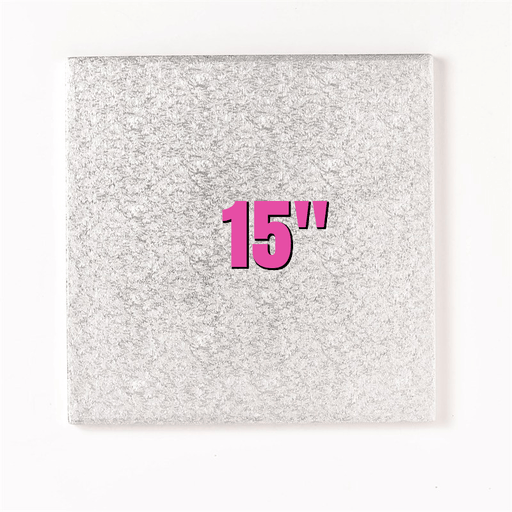 15" Square Silver Cake Drums - Bakeworld.ie