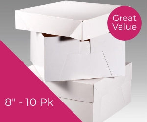 White Cake Boxes - 8'' 10Pk