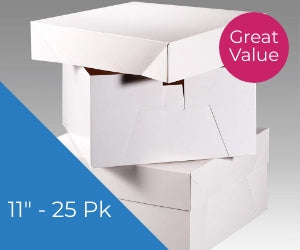 White Cake Boxes - 11'' 25Pk