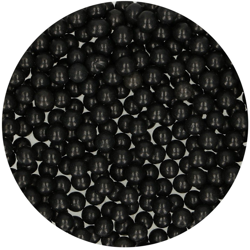 FunCakes Sugarpearls 7mm -Shiny Black- 80g