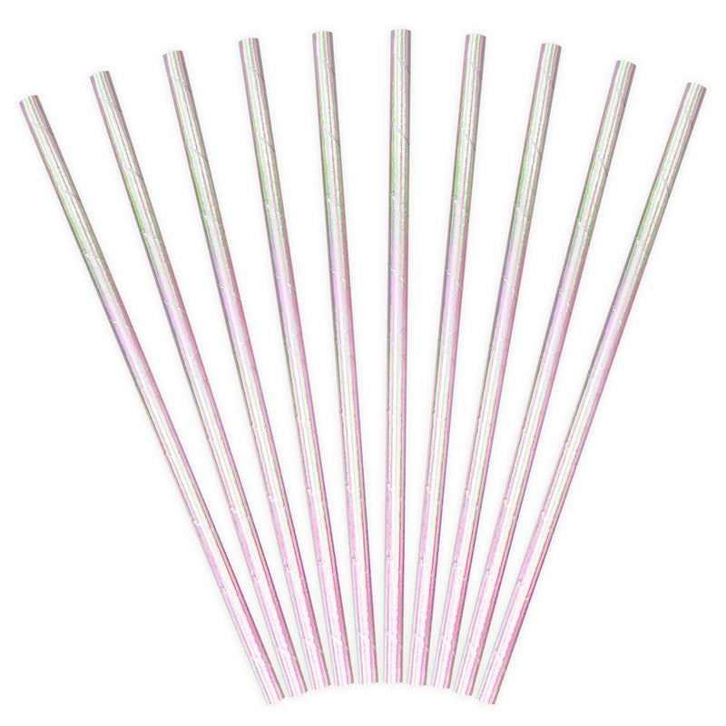 PartyDeco Paper Straws Iridescent pk/10