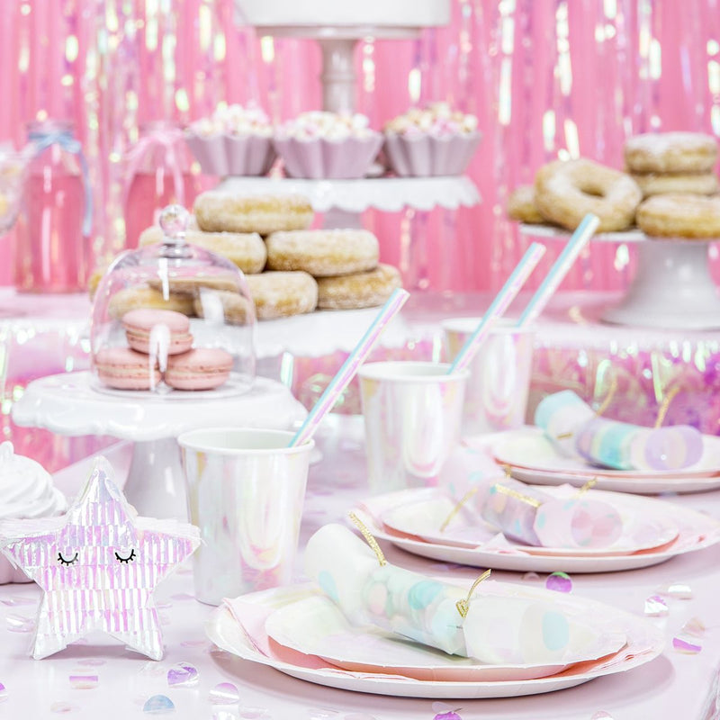 PartyDeco Paper Straws Iridescent pk/10