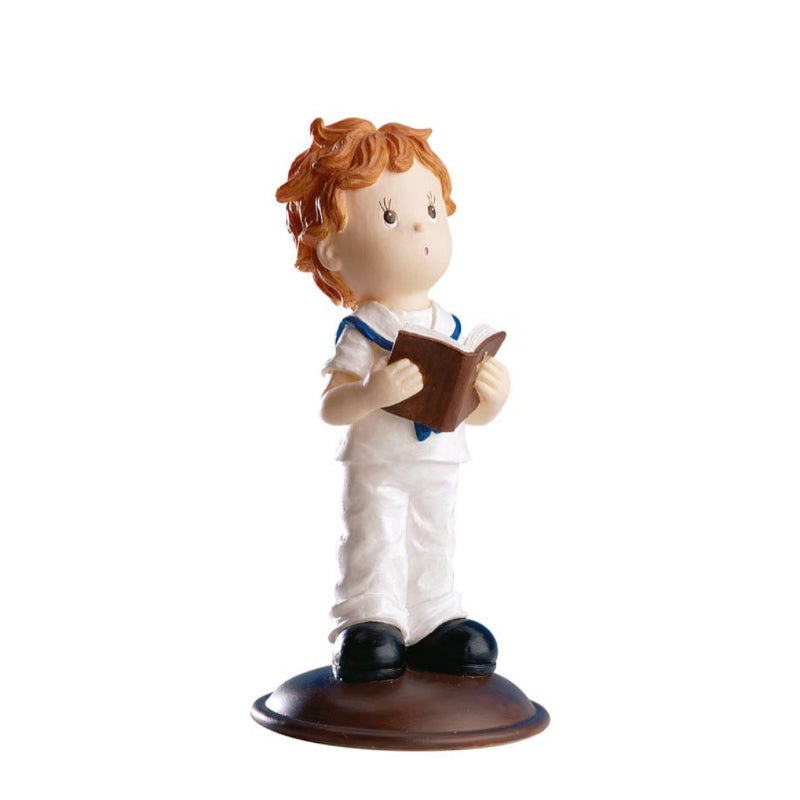 Dekora Resin Communion Boy With Bible 5"