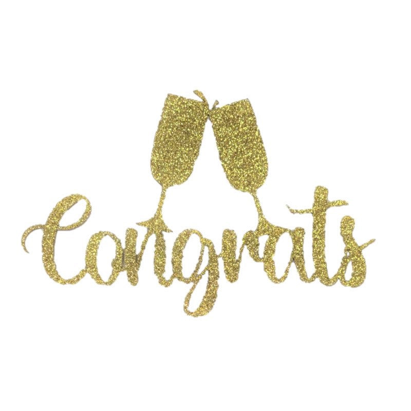 Congrats Glasses Gold Glitter