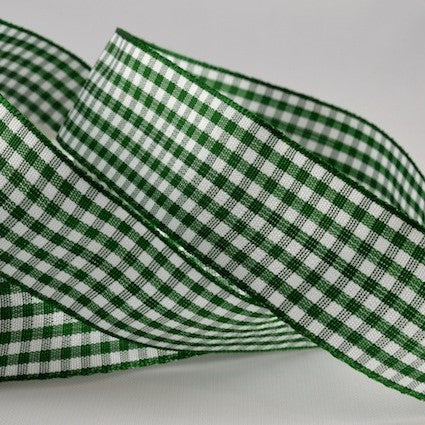 25mm Gingham Dark Green 5 Mtr