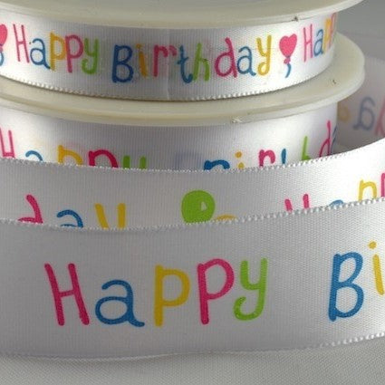 Happy Birthday Coloured 15mm 20 Metres