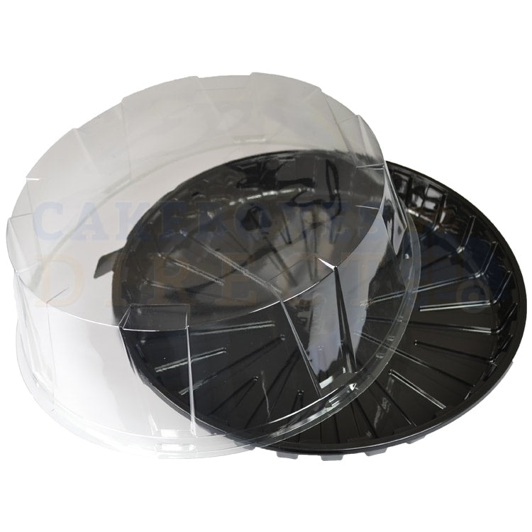 Gateau Cake Dome With Black Base + Clear Lid 4" Deep