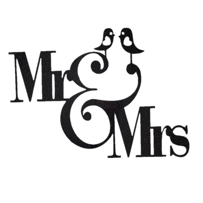 Mr & Mrs Lovebird Black Glitter